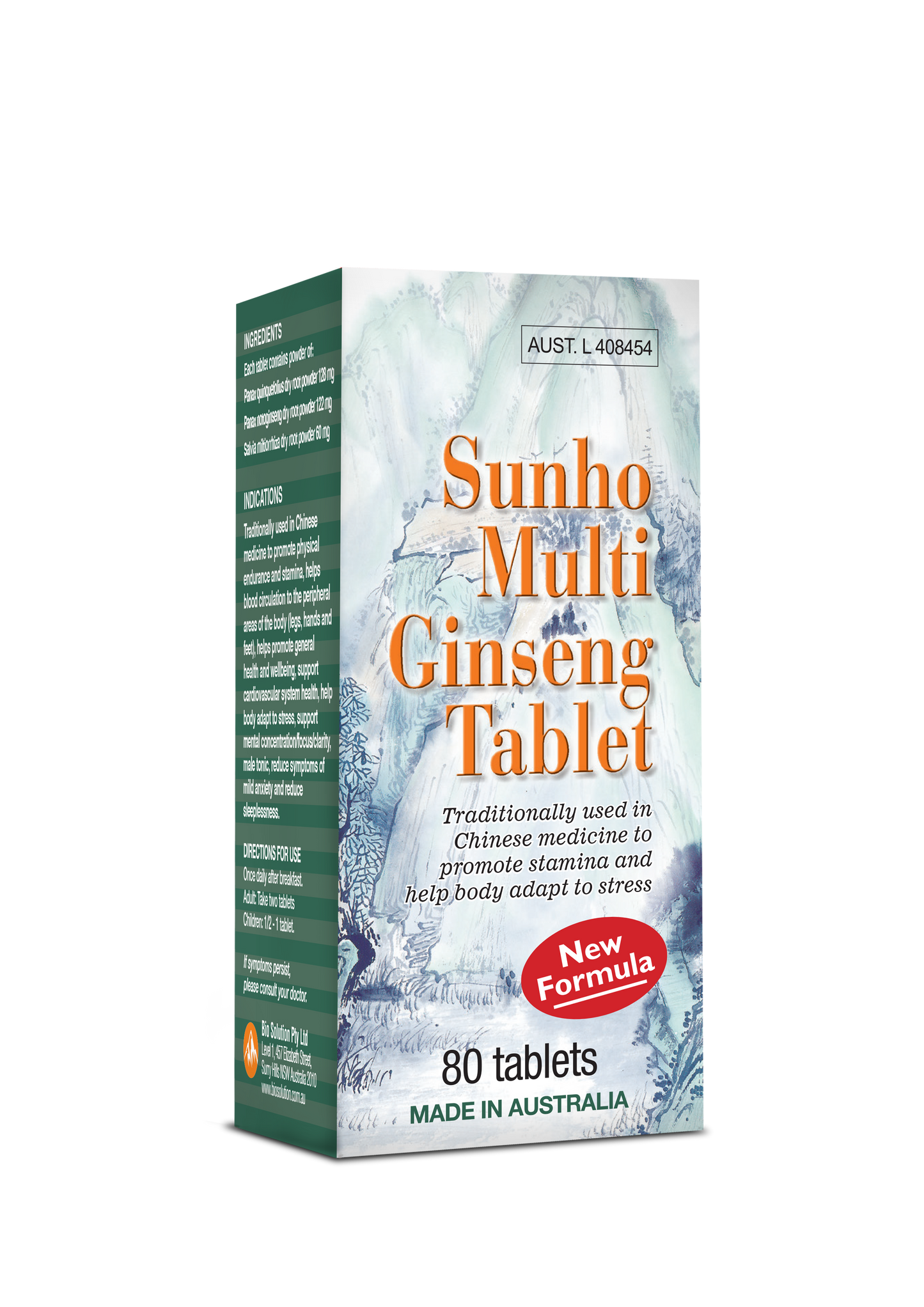 SUNHO MULTI GINSENG TABLET 3 in 1 New Formula 80 Tablets